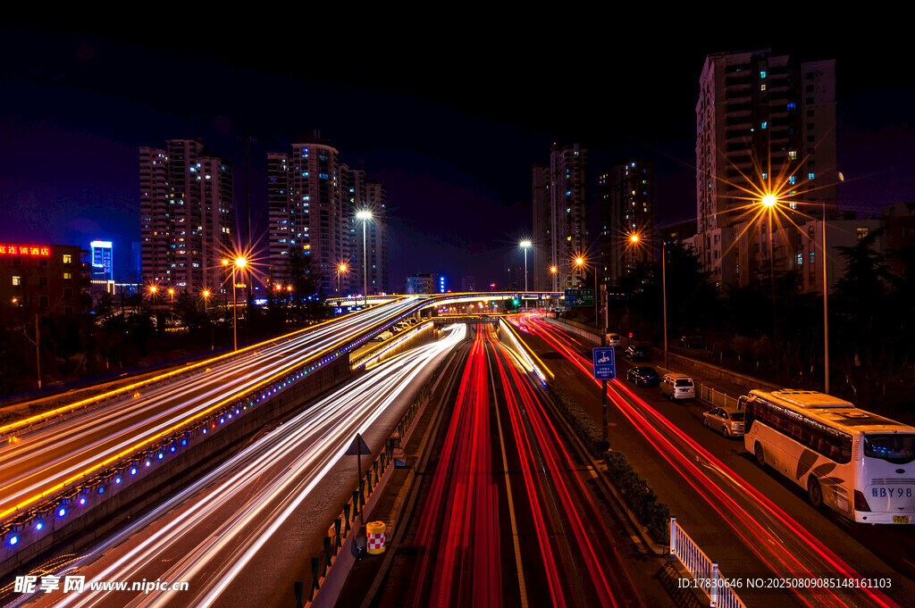 城市夜景車流光影之美