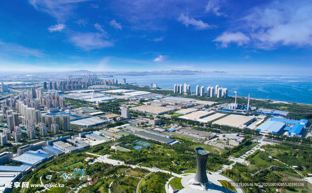 城市海濱風(fēng)光全景俯瞰