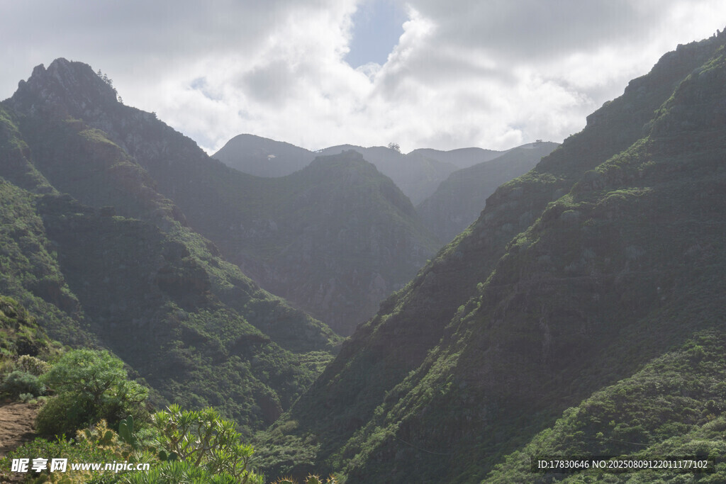 壯麗山巒間的翠綠景致