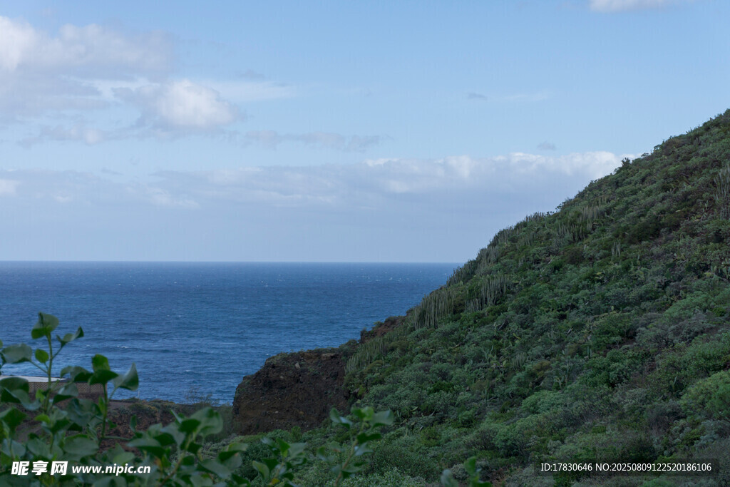 海邊青山綠意景致