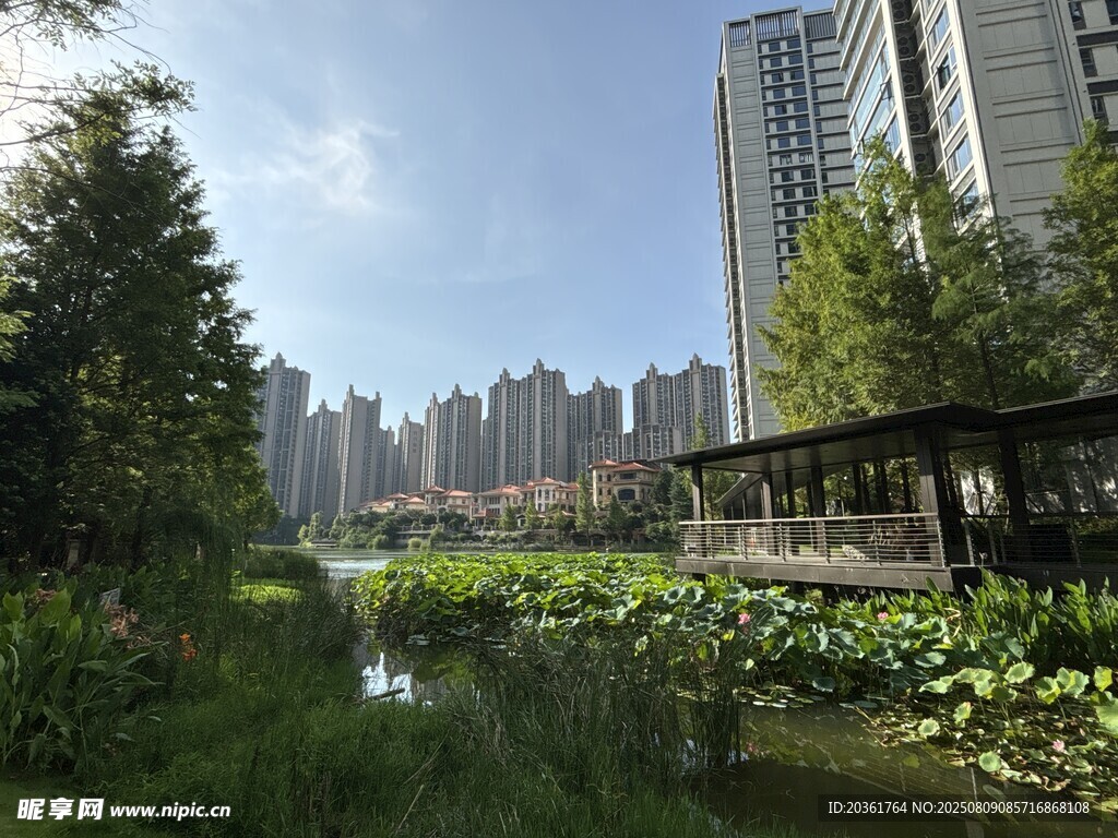 城市河畔綠意景觀