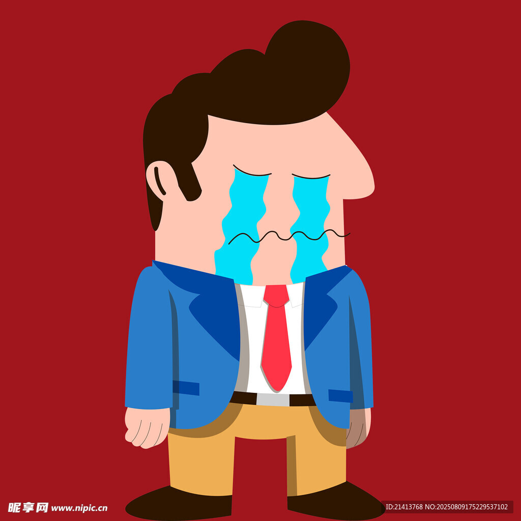 傷心哭泣的商務(wù)男子