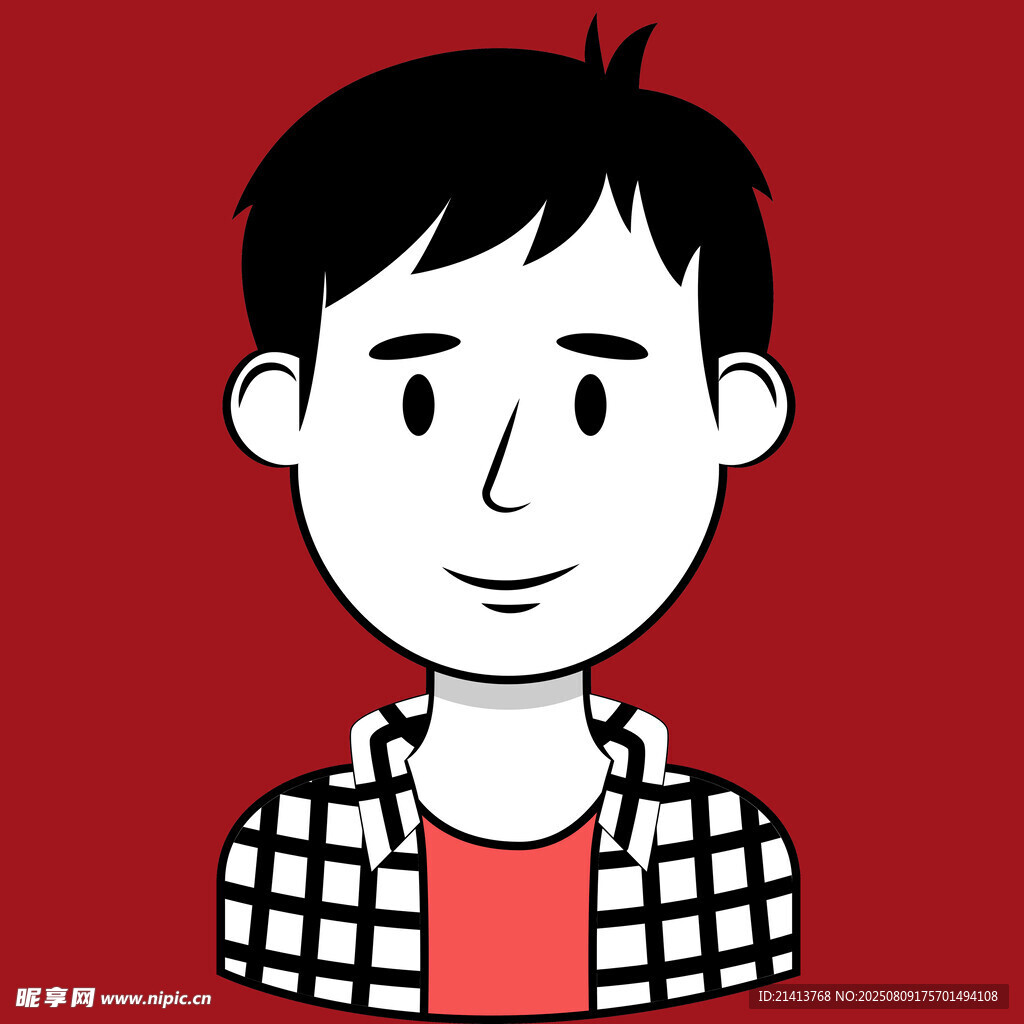 卡通風(fēng)格微笑男孩形象