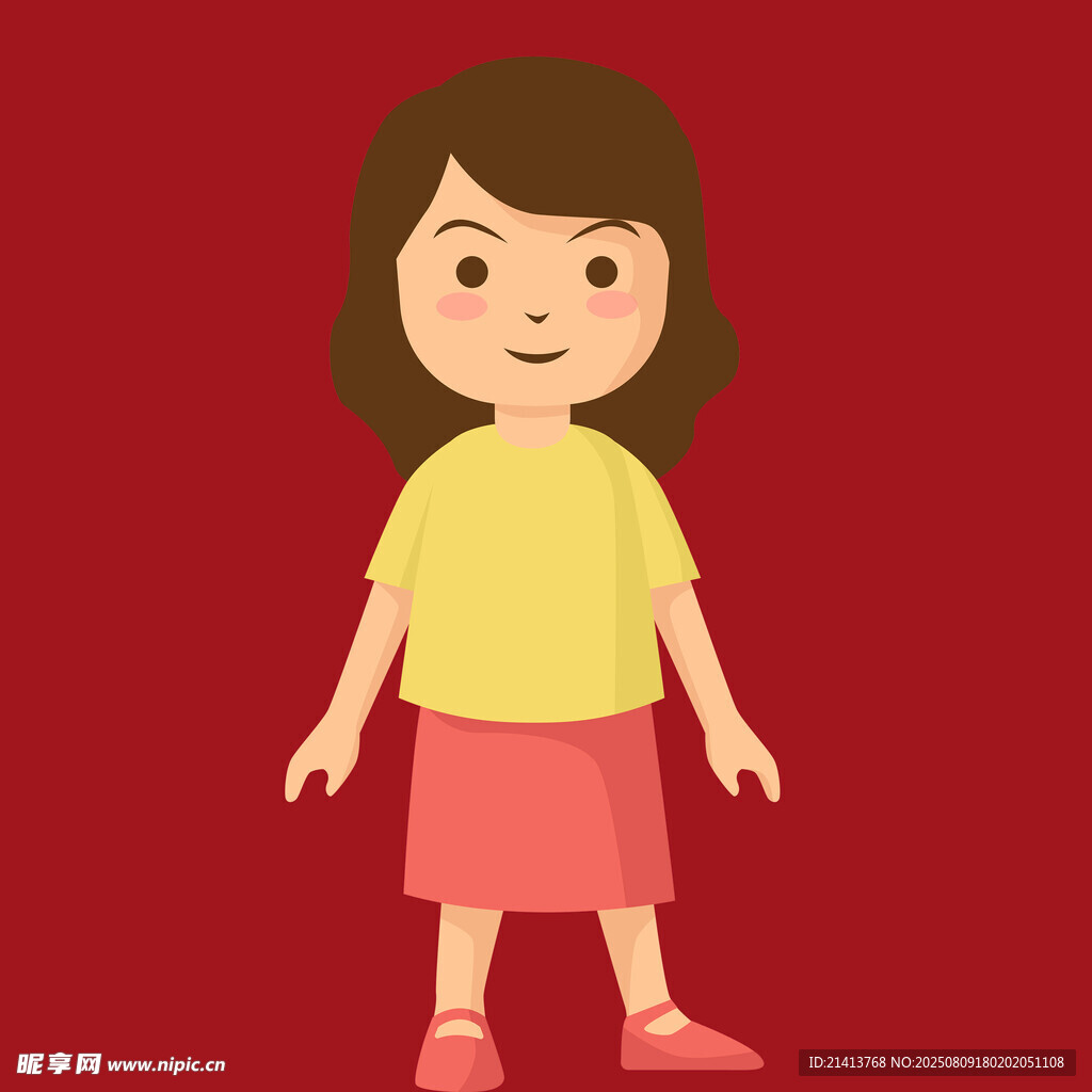 穿黃上衣的可愛小女孩