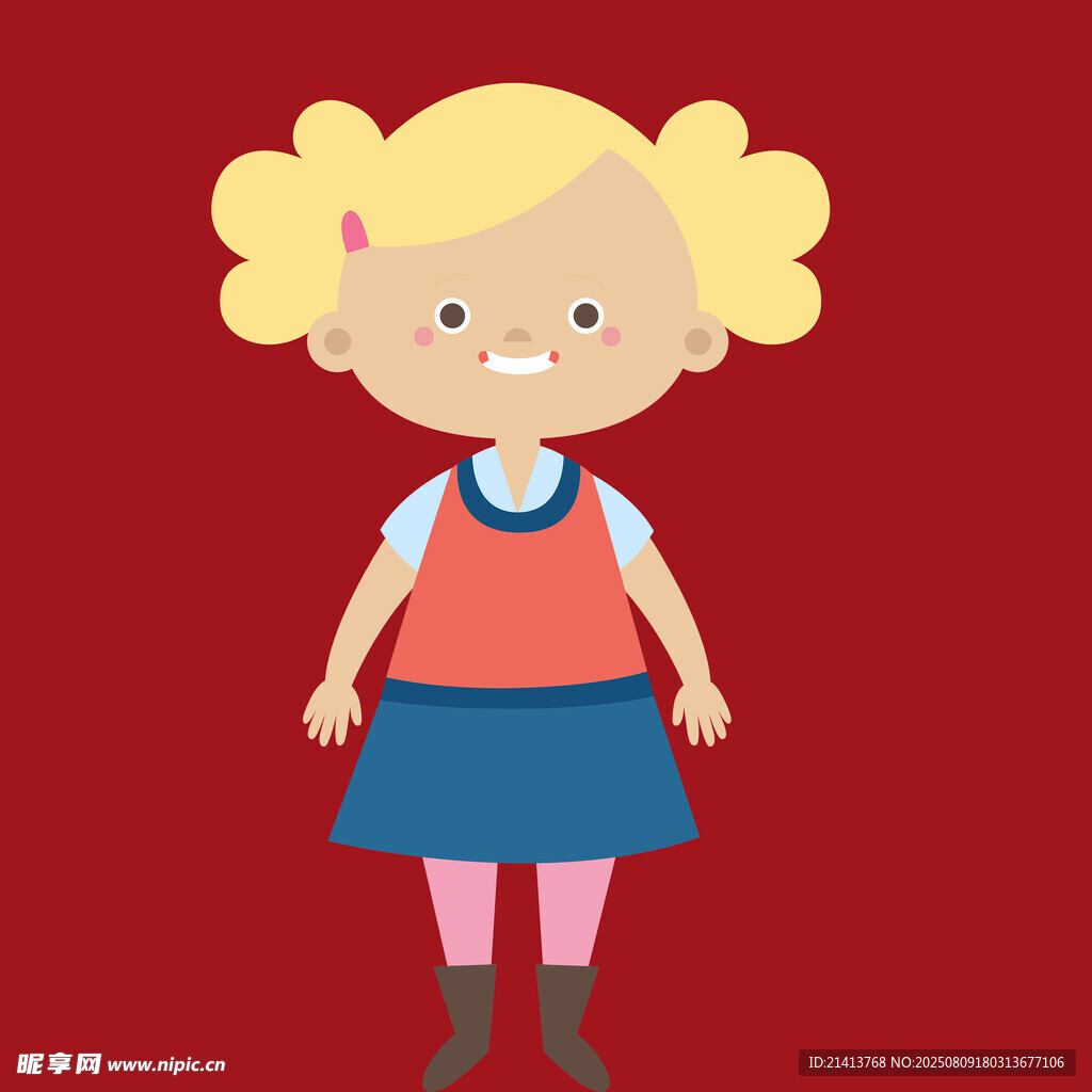 可愛金發(fā)小女孩卡通形象