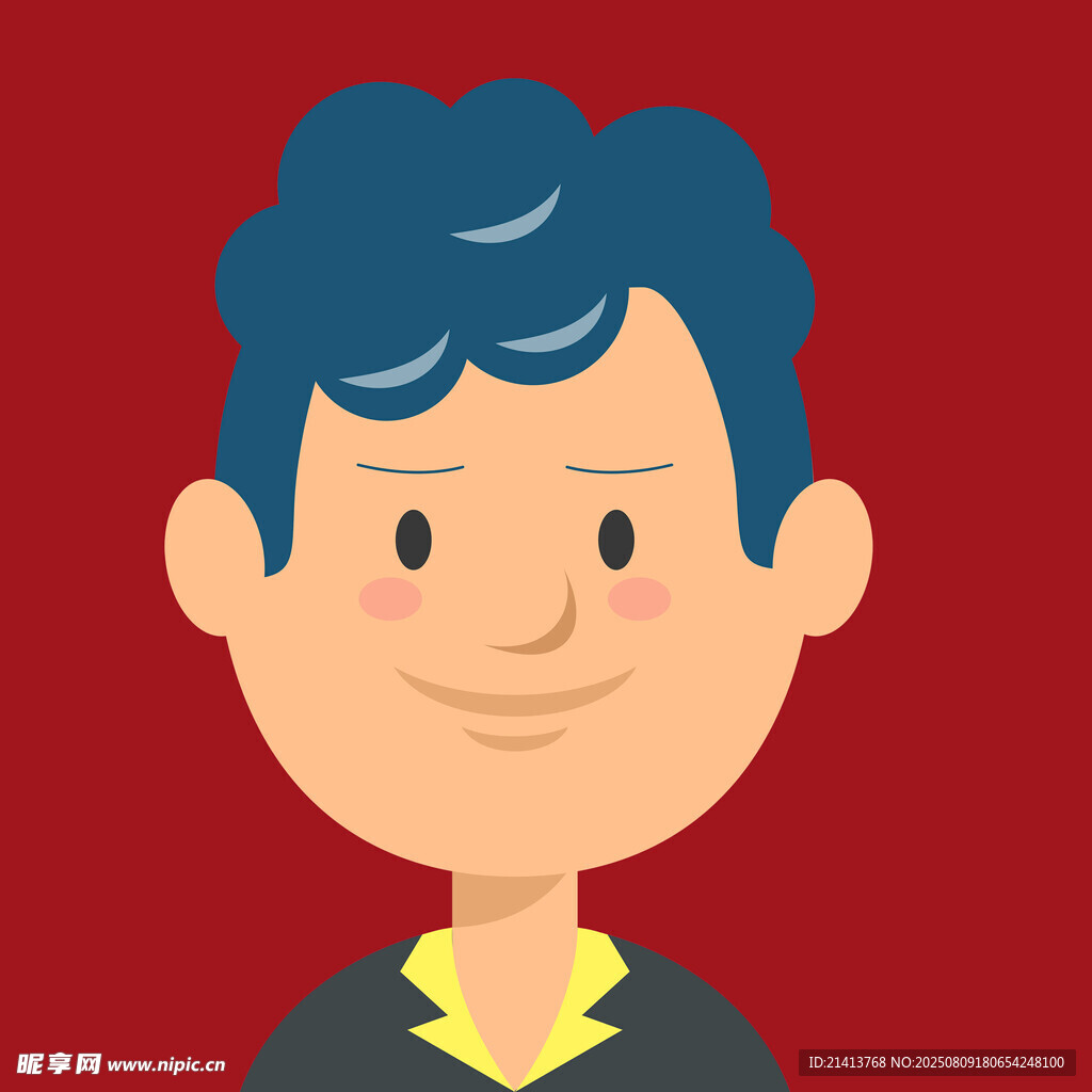 卡通風(fēng)格微笑男孩頭像