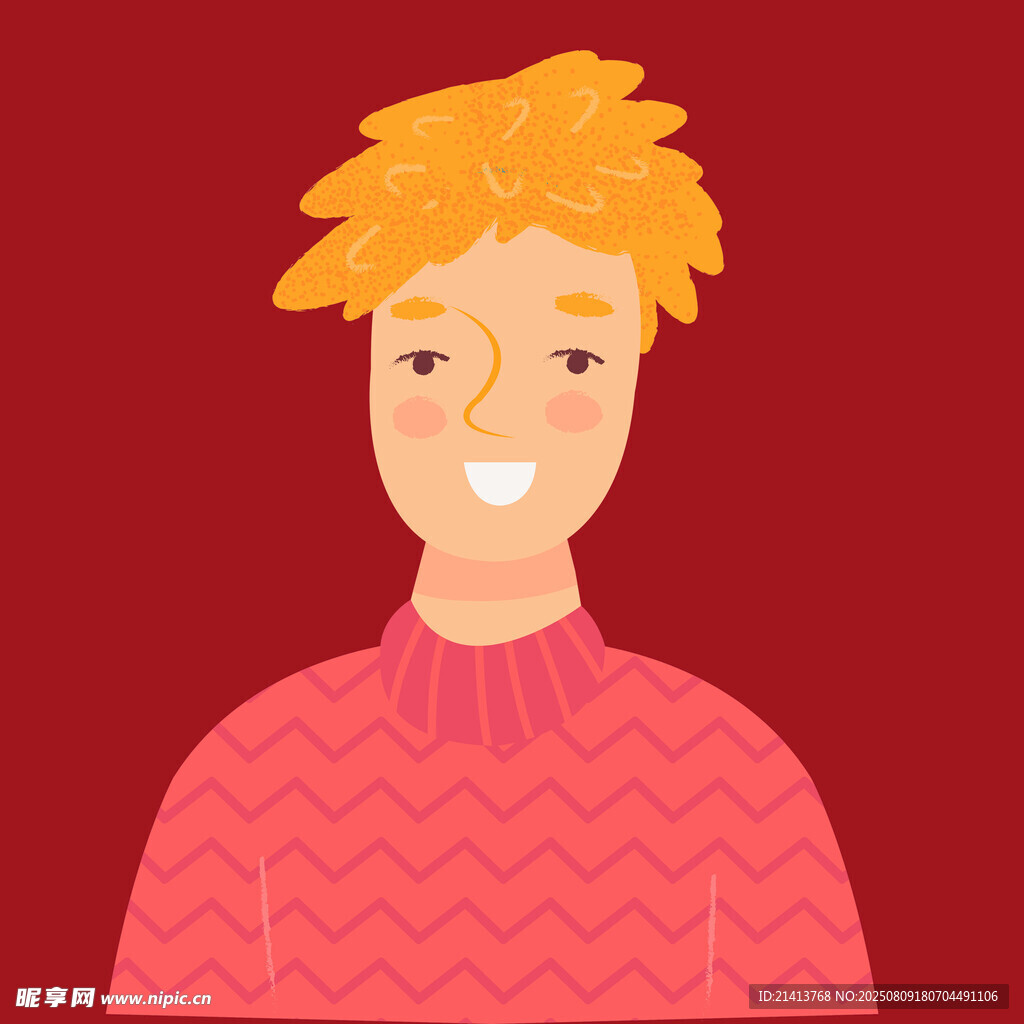 微笑的紅發(fā)毛衣男子