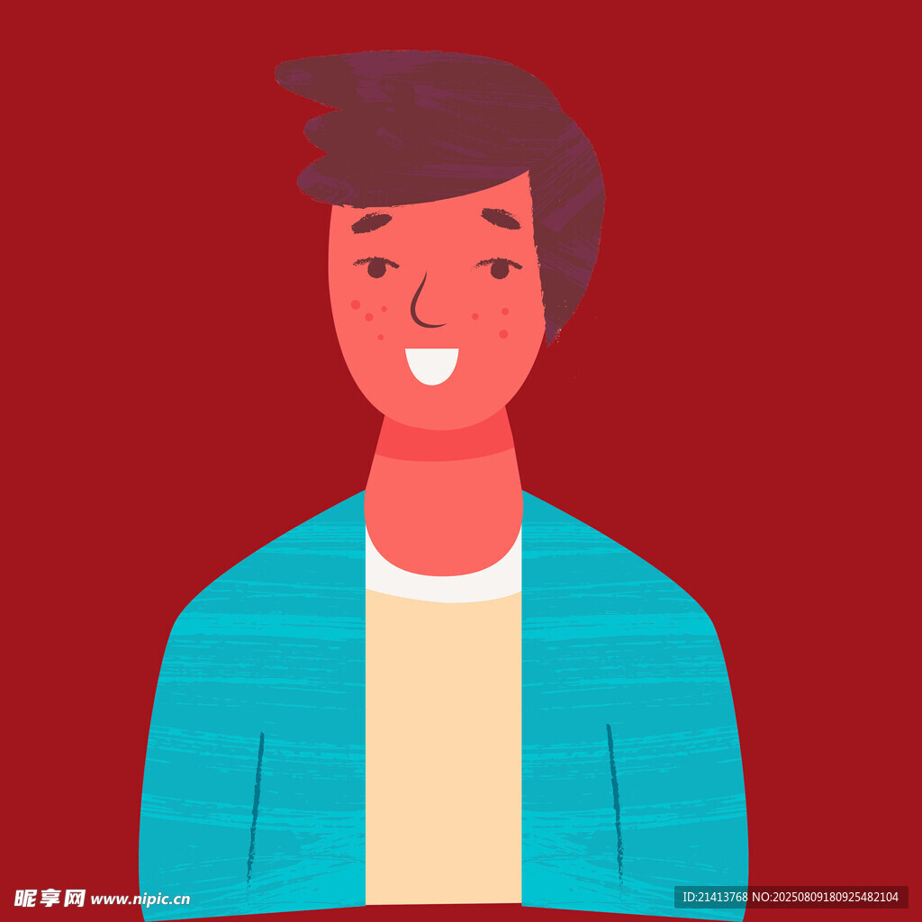 微笑男子卡通形象