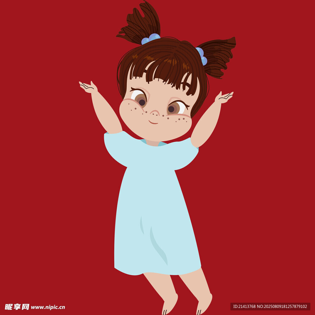 跳躍的可愛(ài)小女孩