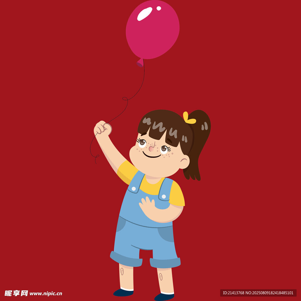 小女孩歡快放飛粉色氣球