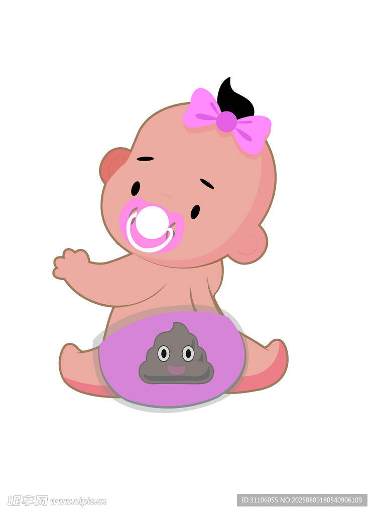 可愛(ài)坐地嬰兒形象
