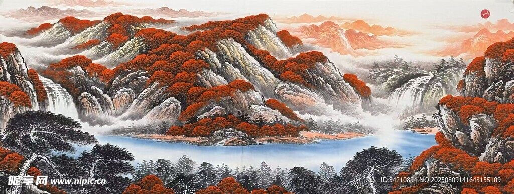 鴻運當頭山水畫