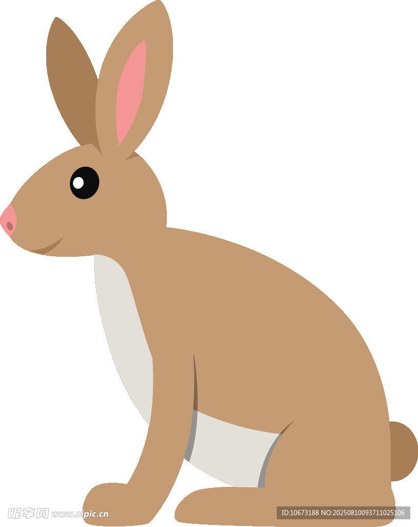坐著的棕色兔子插畫(huà)