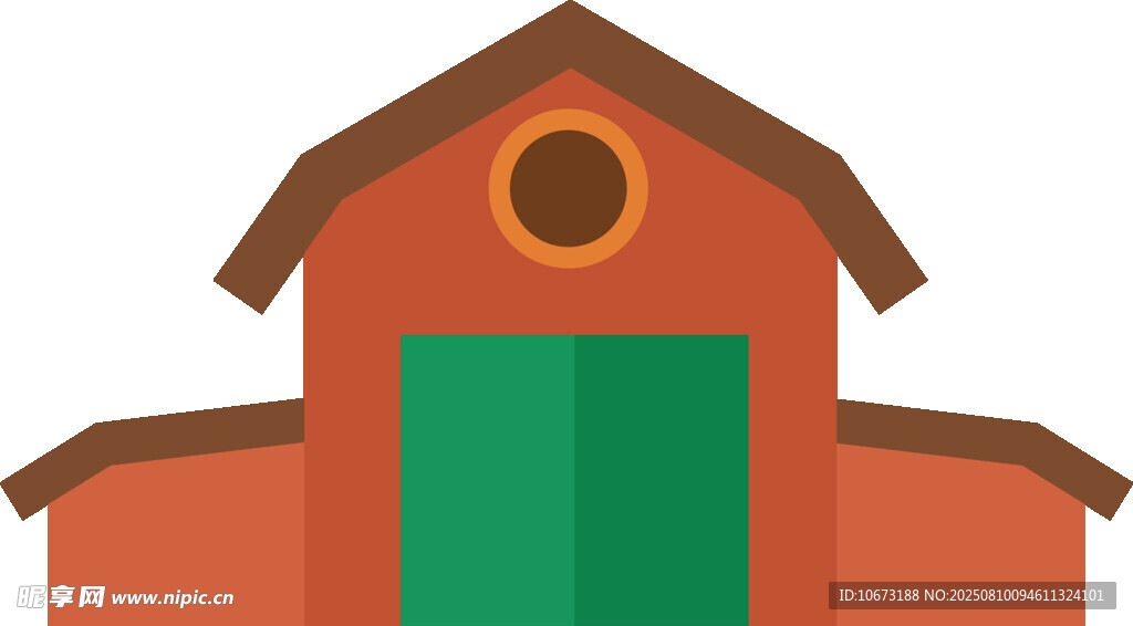 紅色谷倉建筑圖標