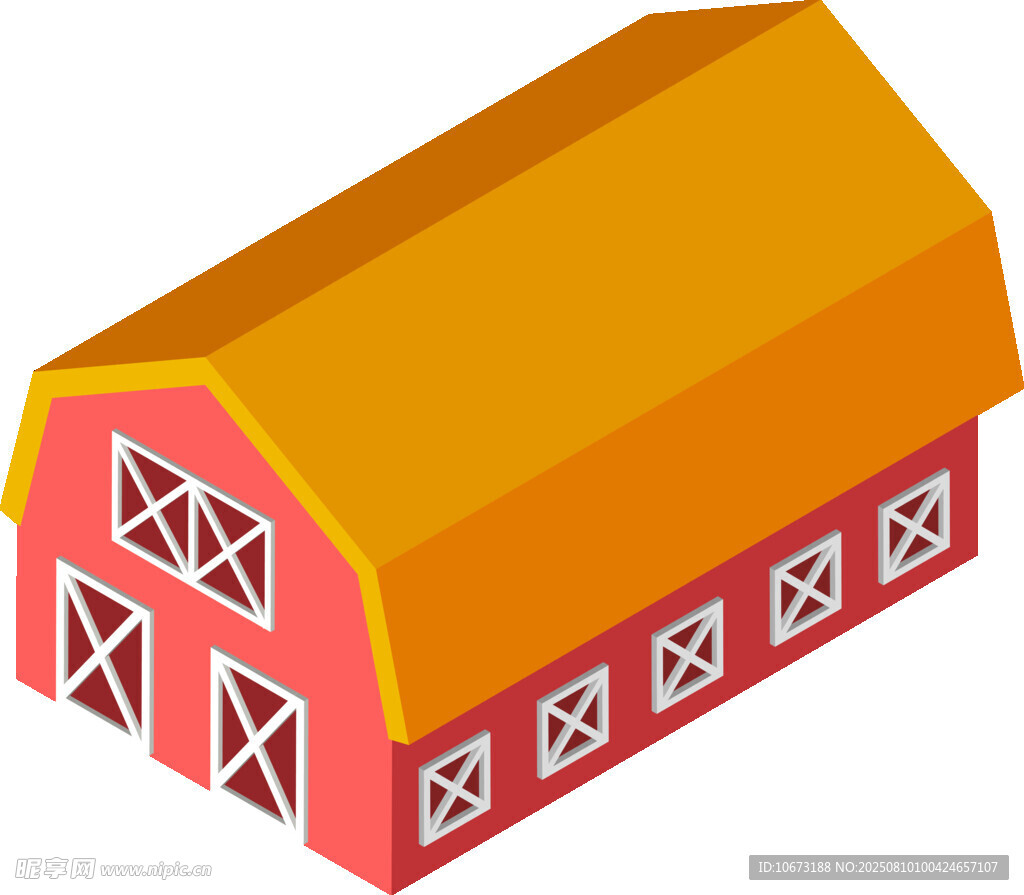 彩色谷倉建筑圖標(biāo)
