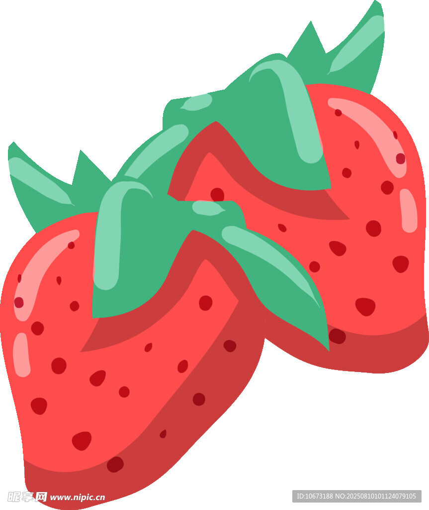 兩顆可愛草莓插畫