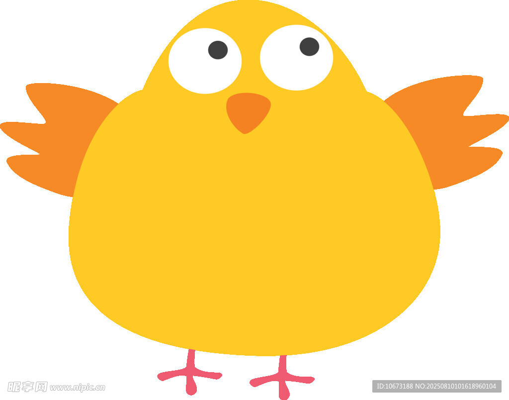 可愛小黃雞插畫