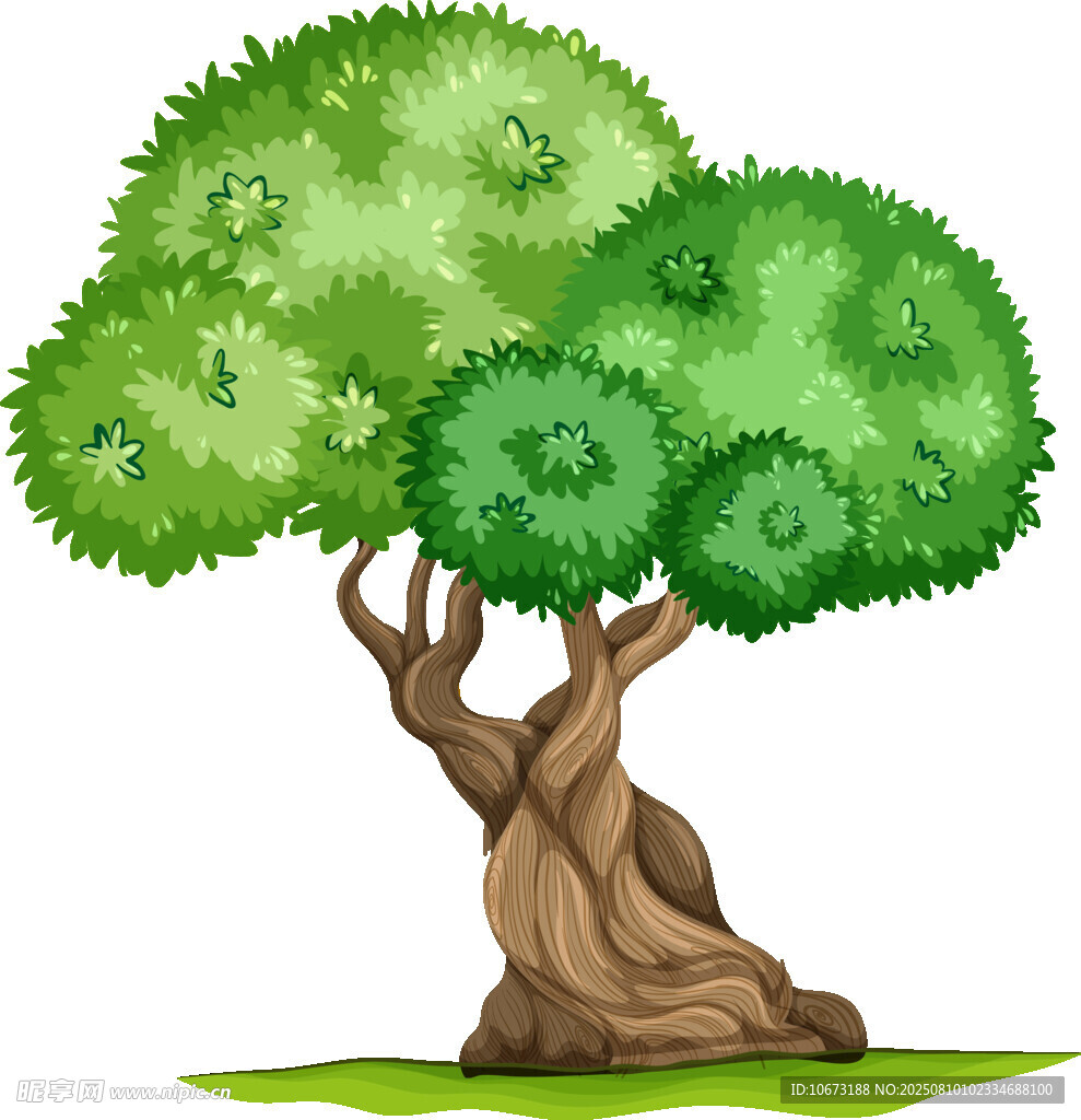 茂盛綠樹插畫