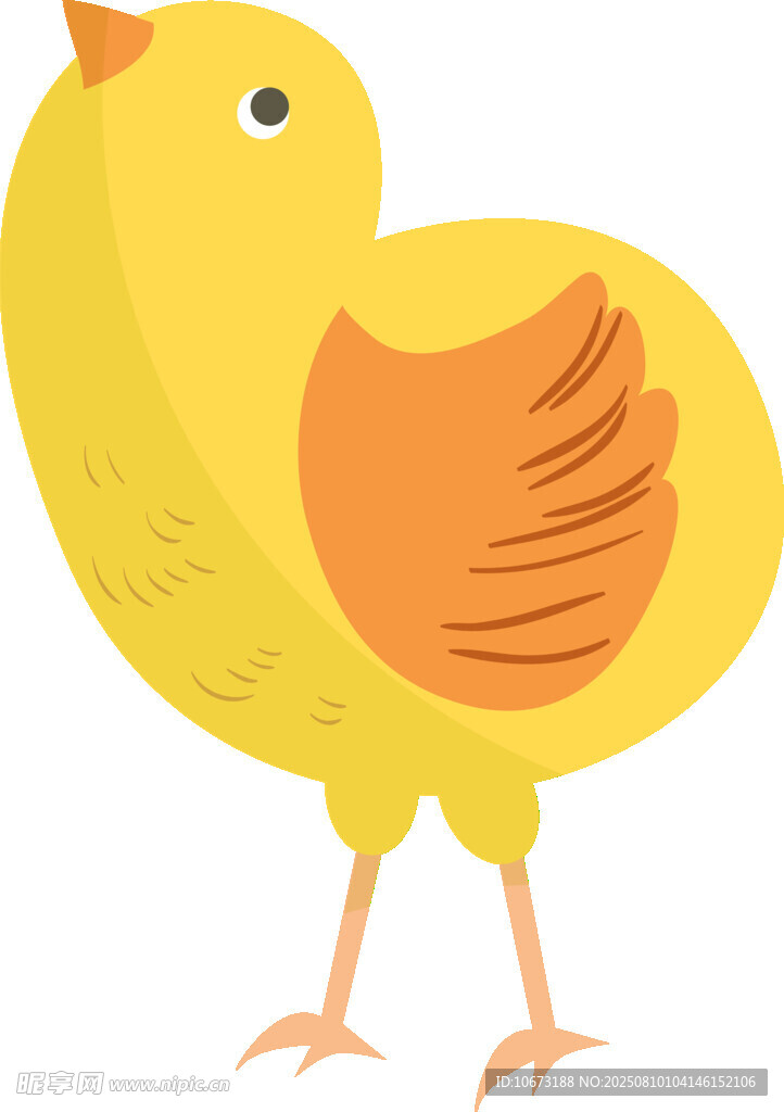 可愛小黃雞插畫
