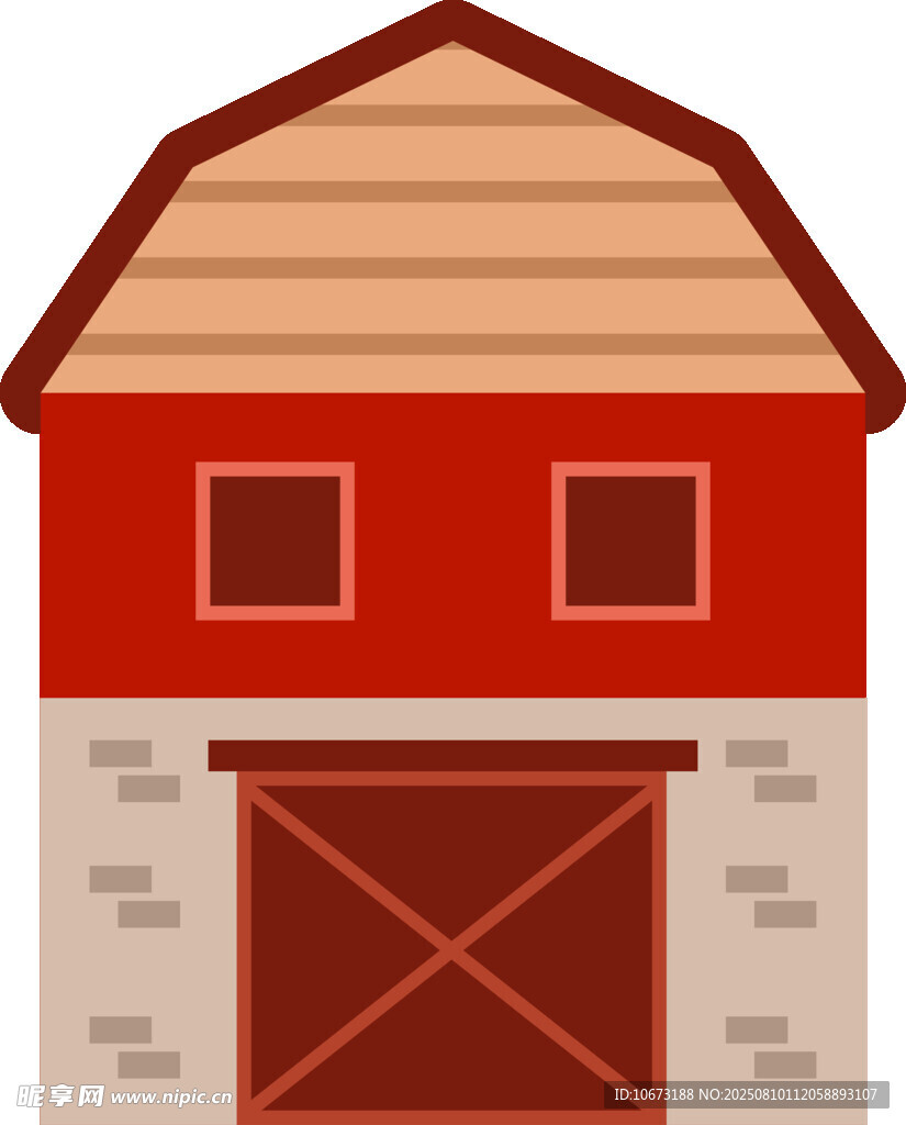 紅色農(nóng)舍建筑