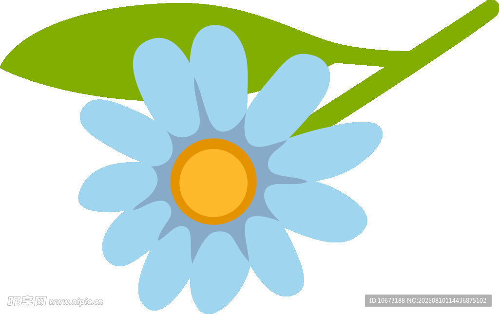 藍色雛菊插畫