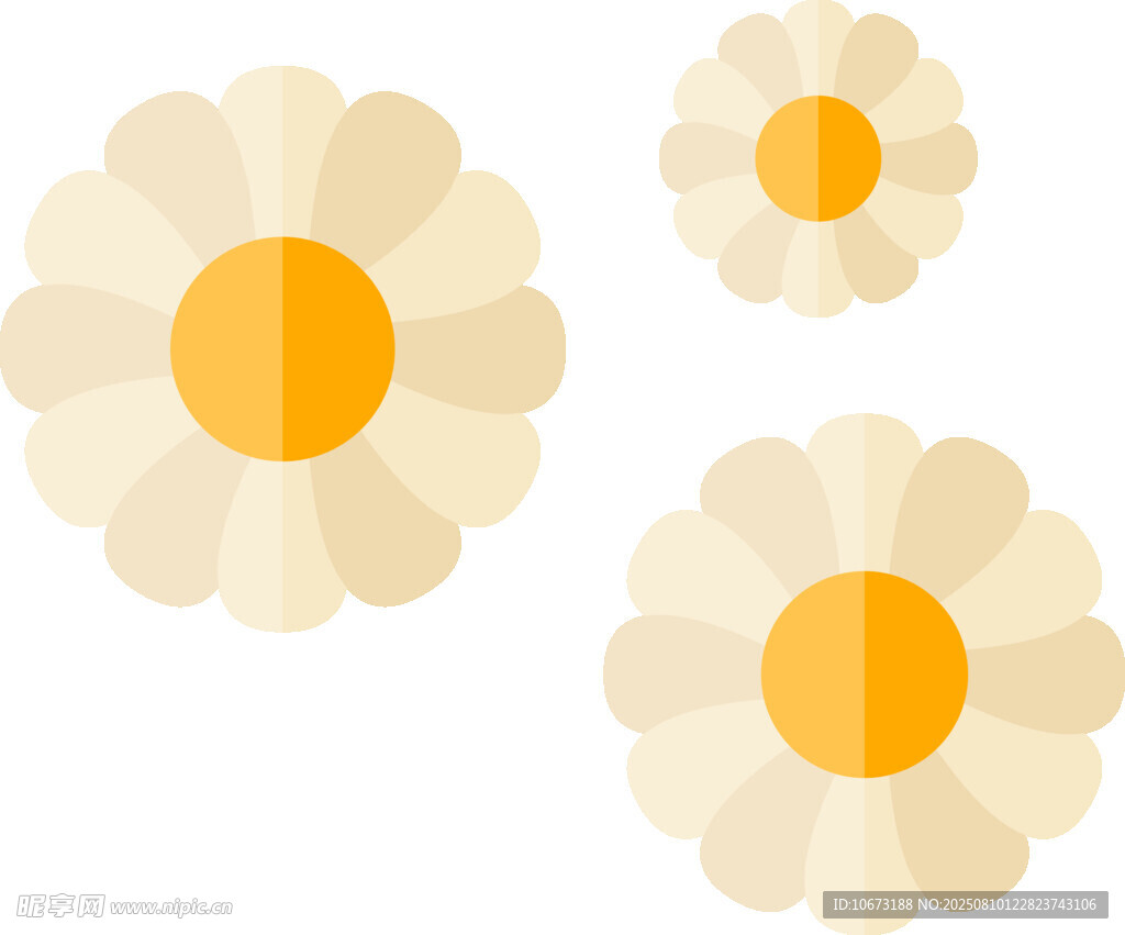 三朵簡約風(fēng)格雛菊花