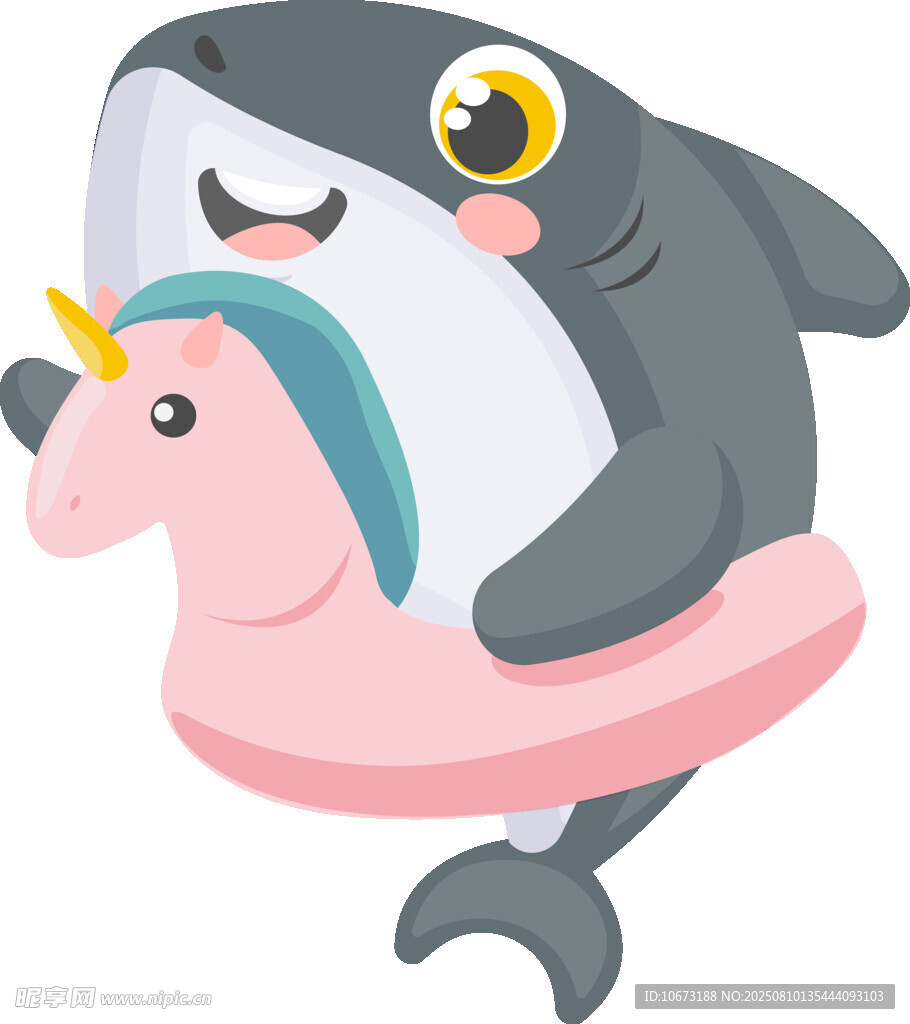 鯊魚騎獨角獸游泳圈