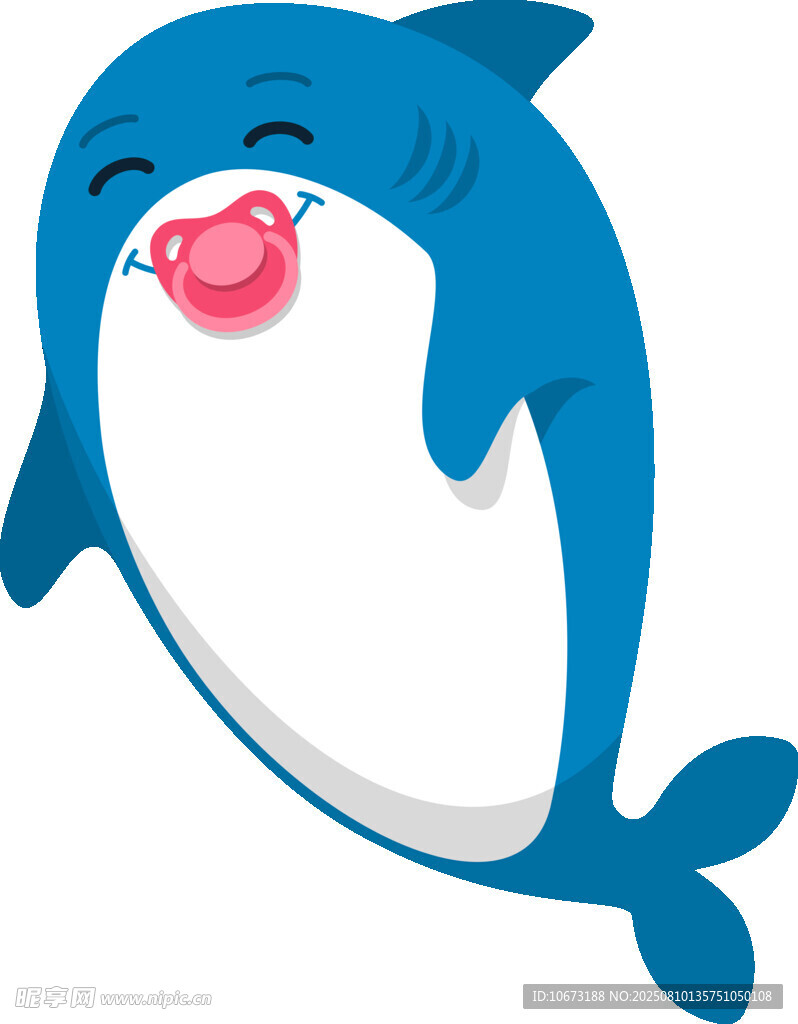 可愛微笑海豚插畫