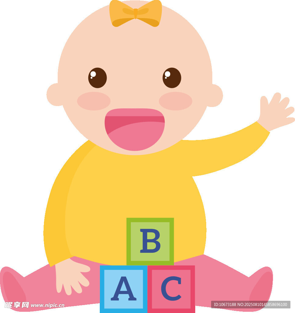嬰兒玩字母積木