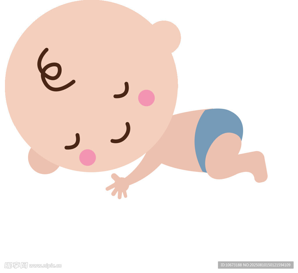 爬行的可愛嬰兒
