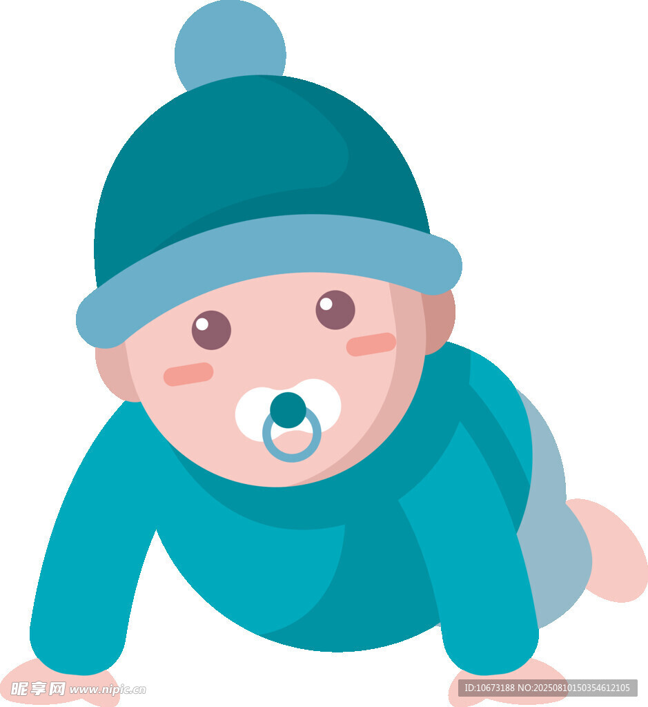 爬行的可愛(ài)嬰兒