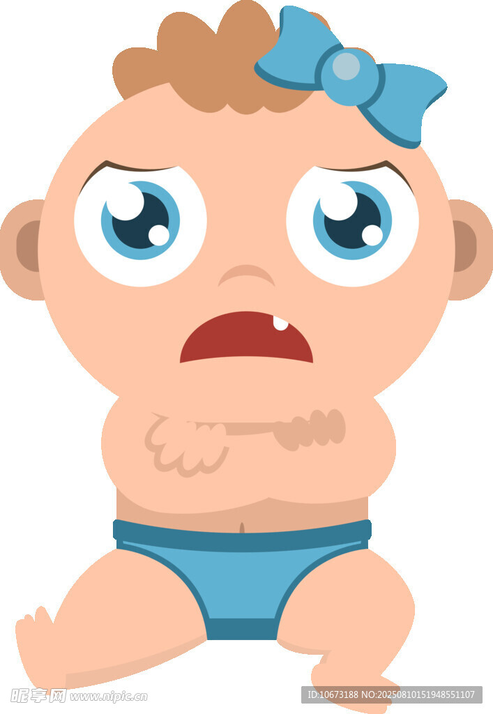 哭鬧的可愛小嬰兒