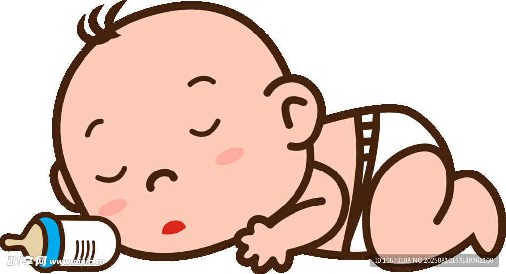 趴著熟睡的可愛(ài)小嬰兒