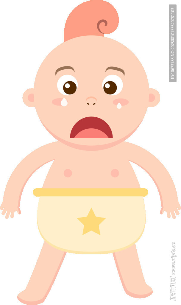 哭鬧的可愛小嬰兒