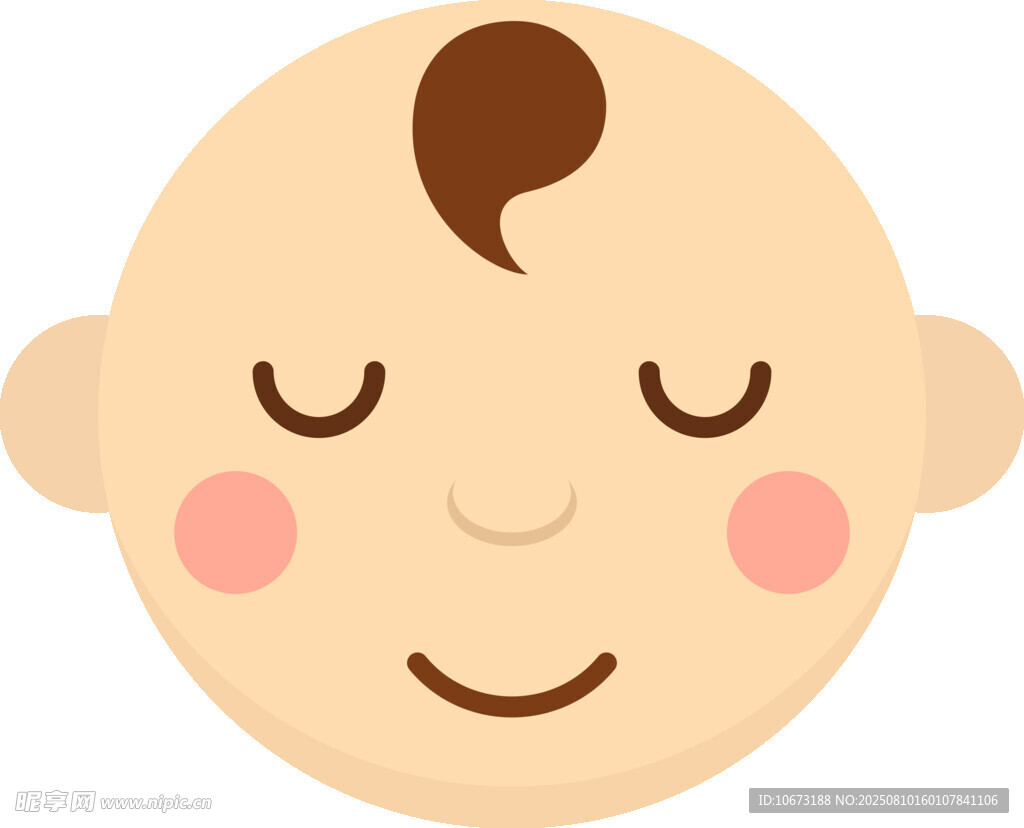 微笑嬰兒頭像