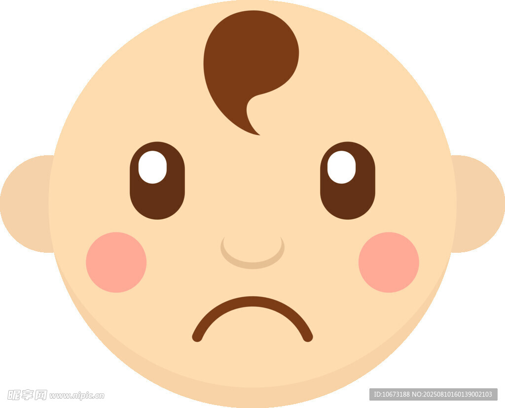 愁容滿面的可愛小嬰兒