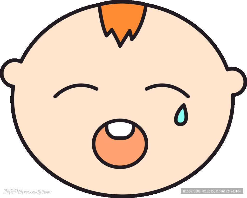哭泣的卡通小嬰兒