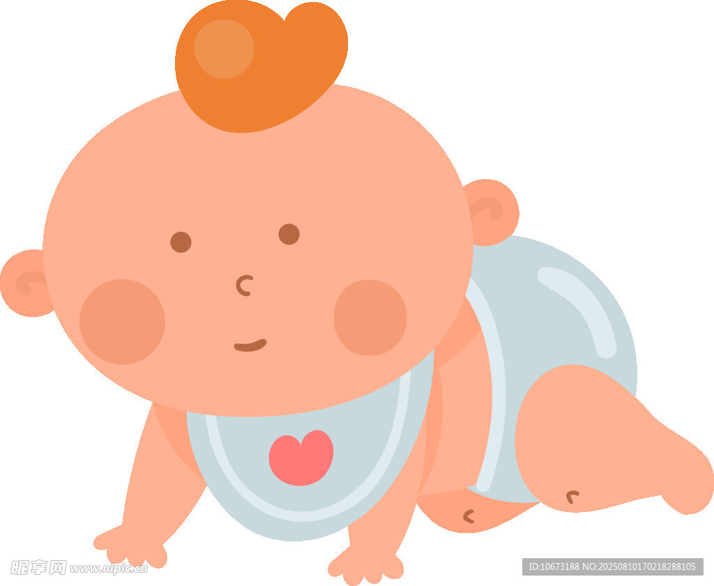 爬行的可愛小嬰兒
