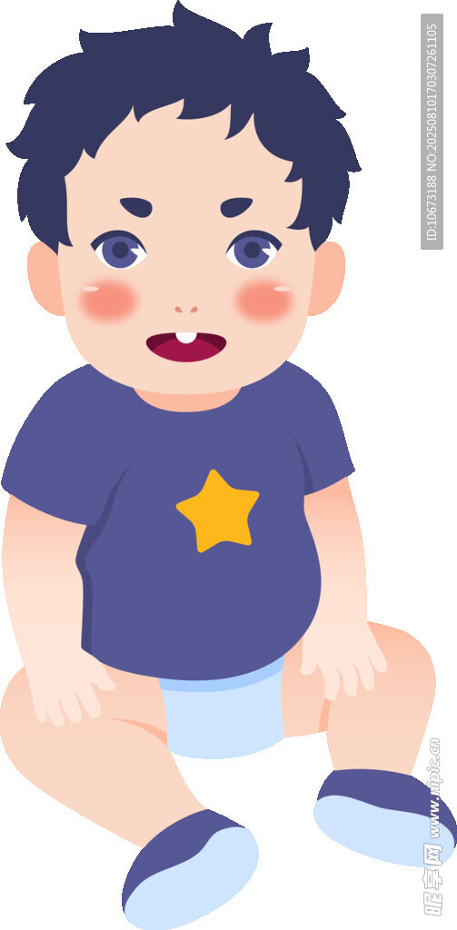 可愛小男孩坐著