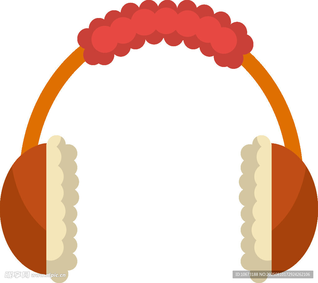 可愛(ài)毛絨耳罩插畫(huà)