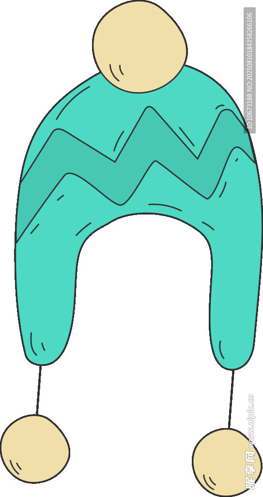 可愛(ài)藍(lán)綠條紋毛絨耳罩
