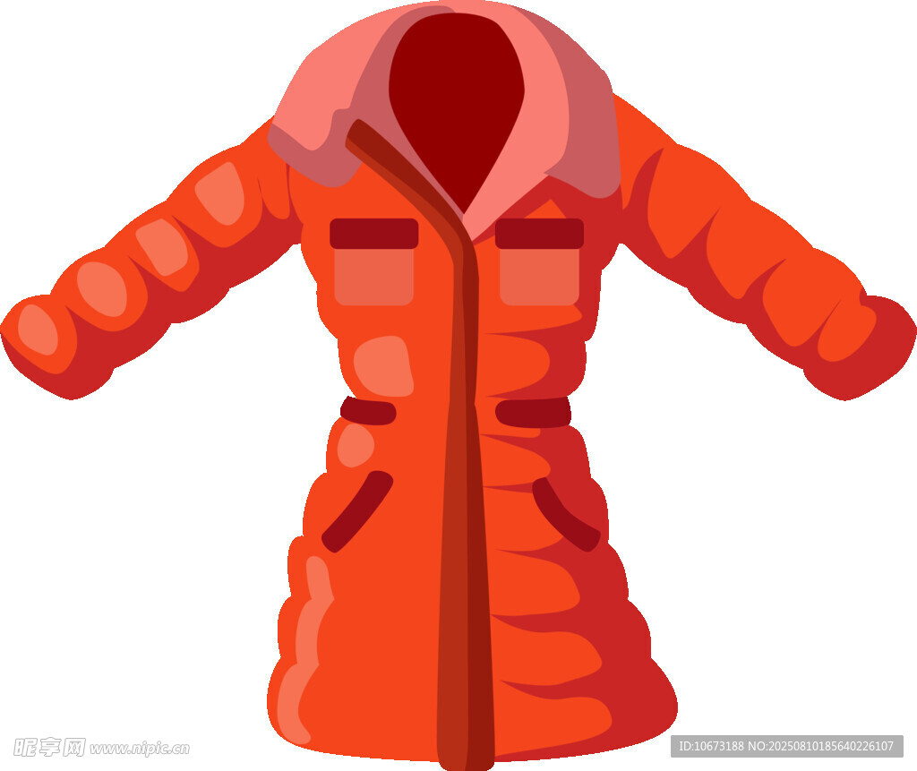 橙色保暖羽絨服展示