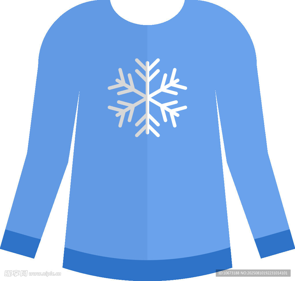 藍(lán)色雪花圖案長(zhǎng)袖上衣