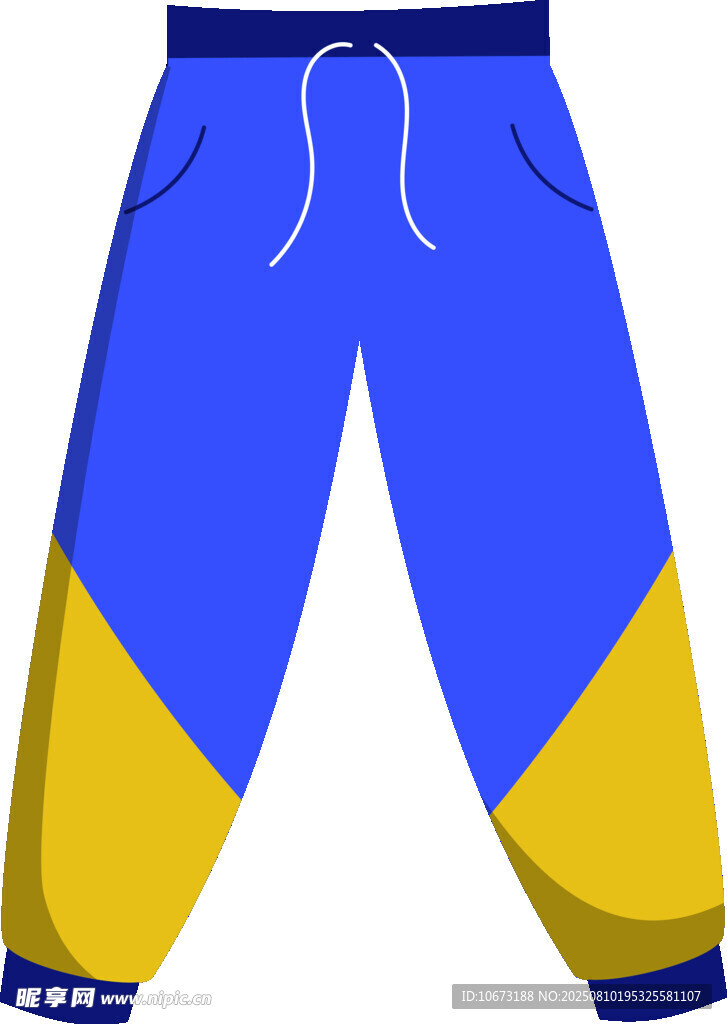 藍(lán)黃拼色休閑運(yùn)動(dòng)長(zhǎng)褲