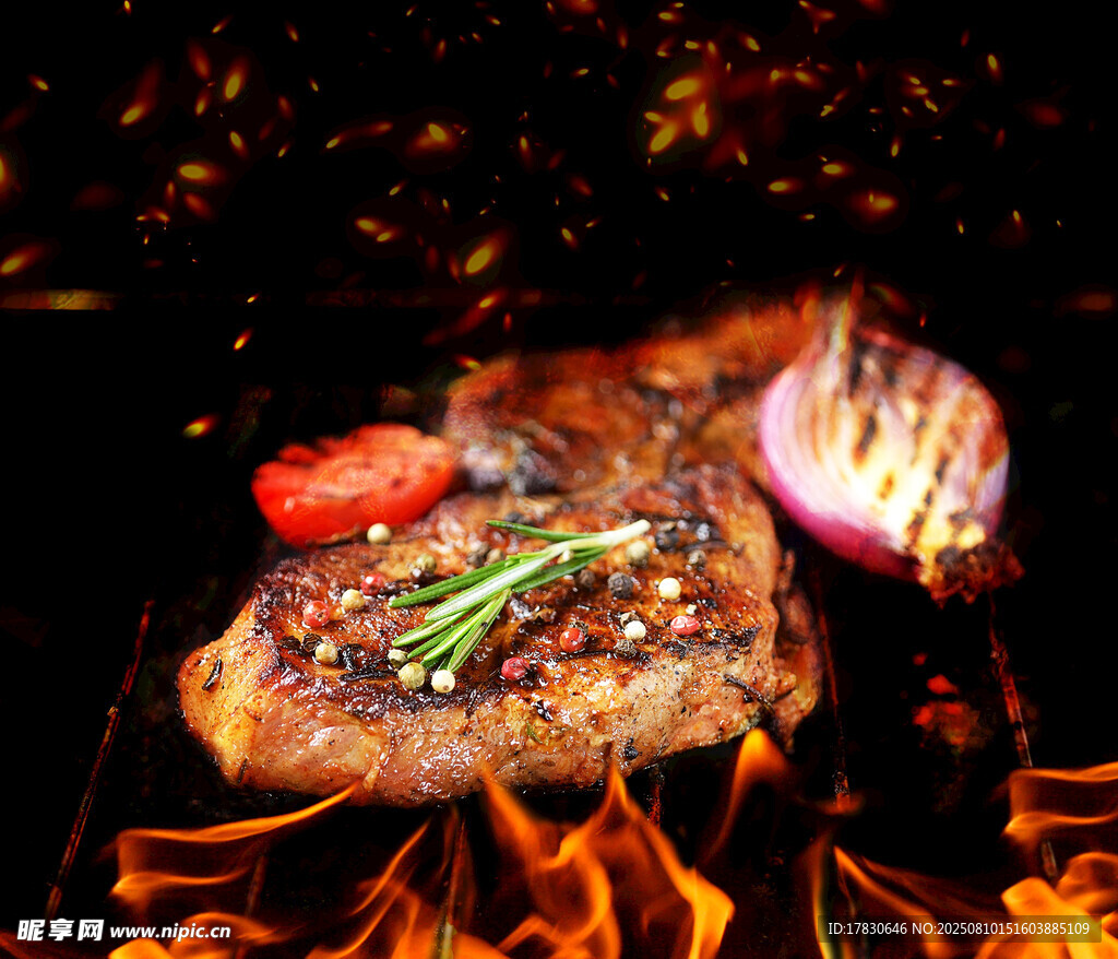 火焰上的美味烤肉