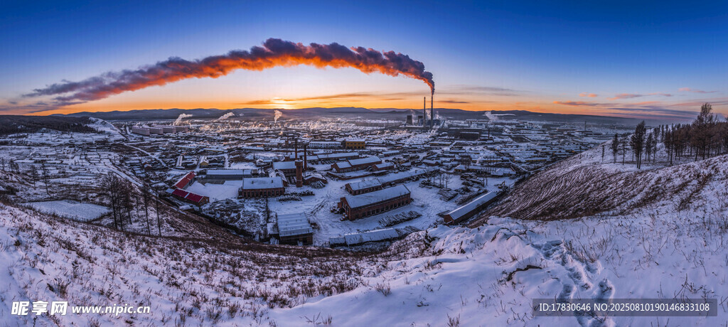 內(nèi)蒙古呼倫貝爾城市風(fēng)光雪景