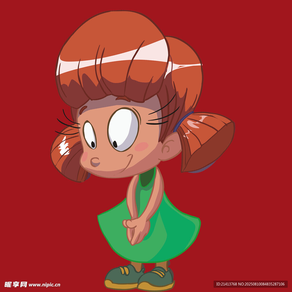 俏皮雙馬尾女孩
