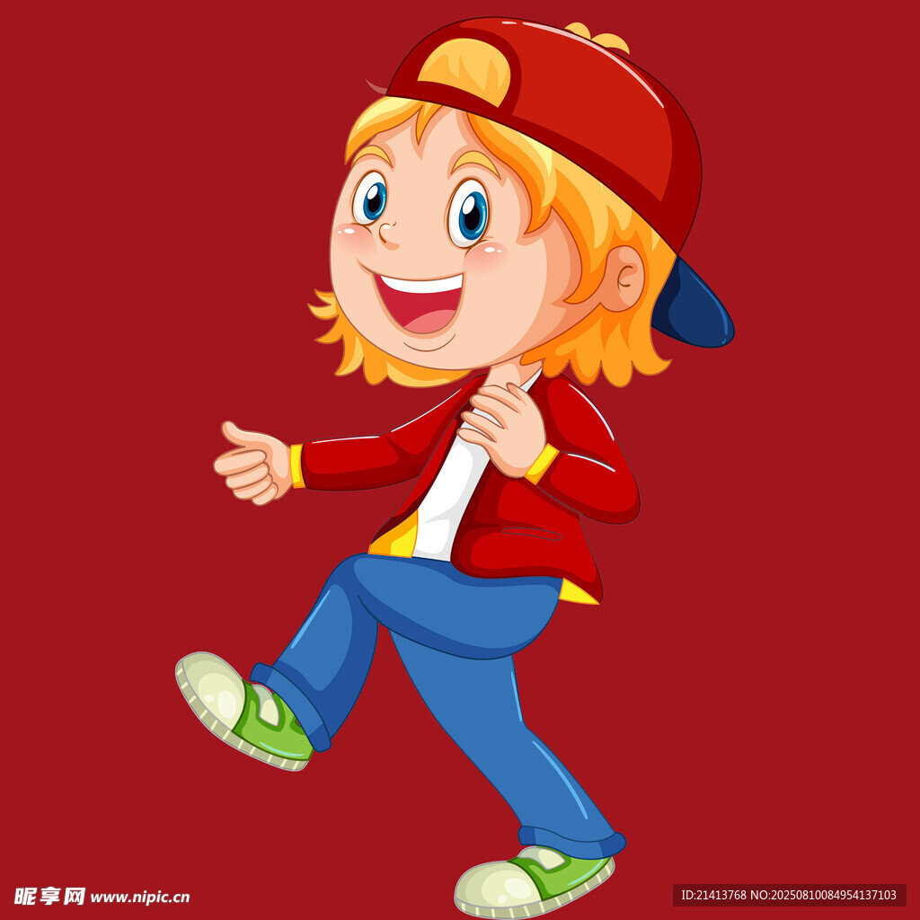 歡快跳舞的時尚活力少年