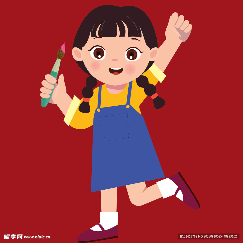 快樂畫畫小女孩