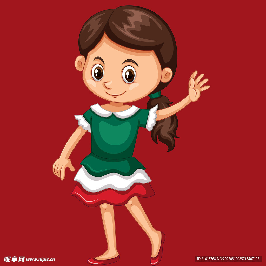 揮手的可愛(ài)小女孩